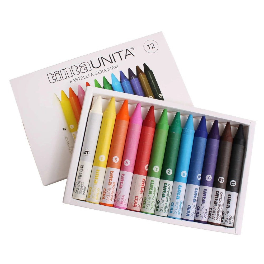 Pastelli a Cera Maxi in Scatola - Tinta Unita CF. DA 12
