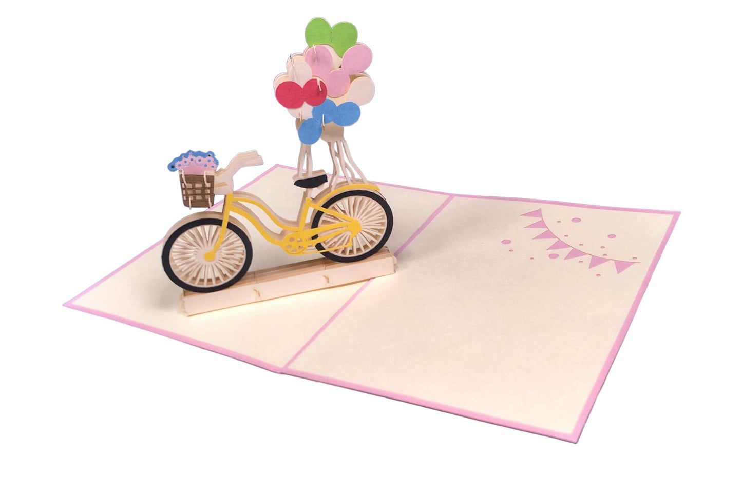 BIGLIETTO BICICLETTA CON PALLONCINI - ORIGAMO