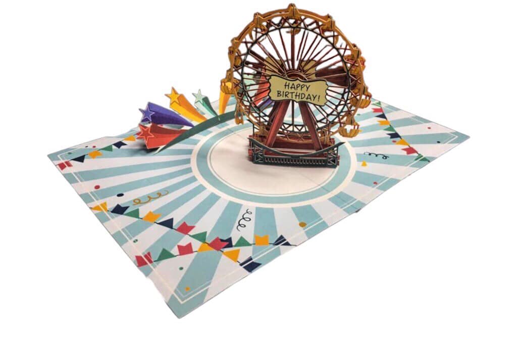 BIGLIETTO COMPLEANNO RUOTA PANORAMICA - ORIGAMO