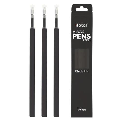 3 Refill per Penna Cancellabile Nero - iTotal