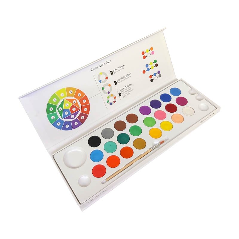 Acquerelli in Magnetic Box da 24 - Tinta Unita