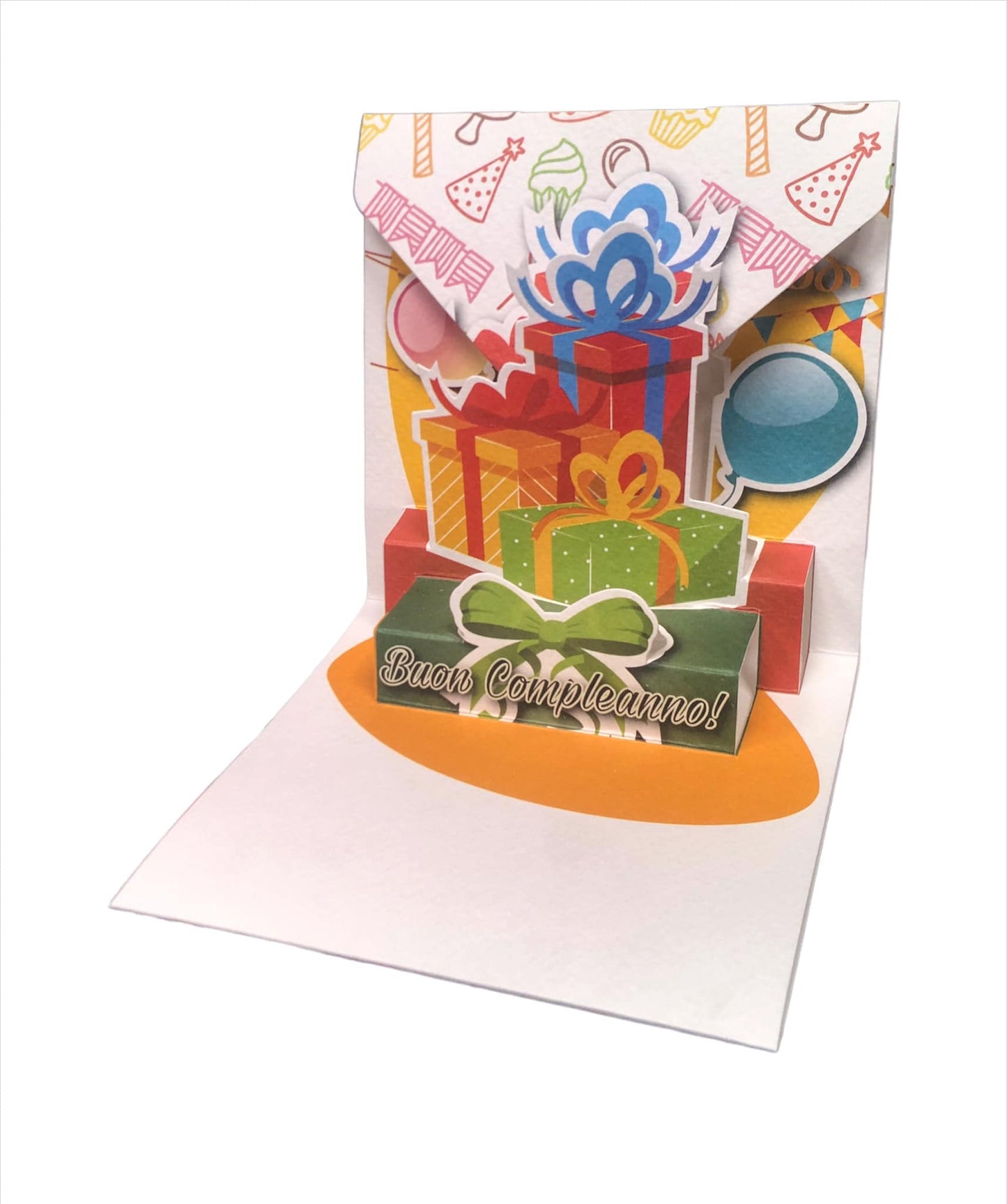 BIGLIETTO COMPLEANNO PACCO REGALO - ORIGAMO