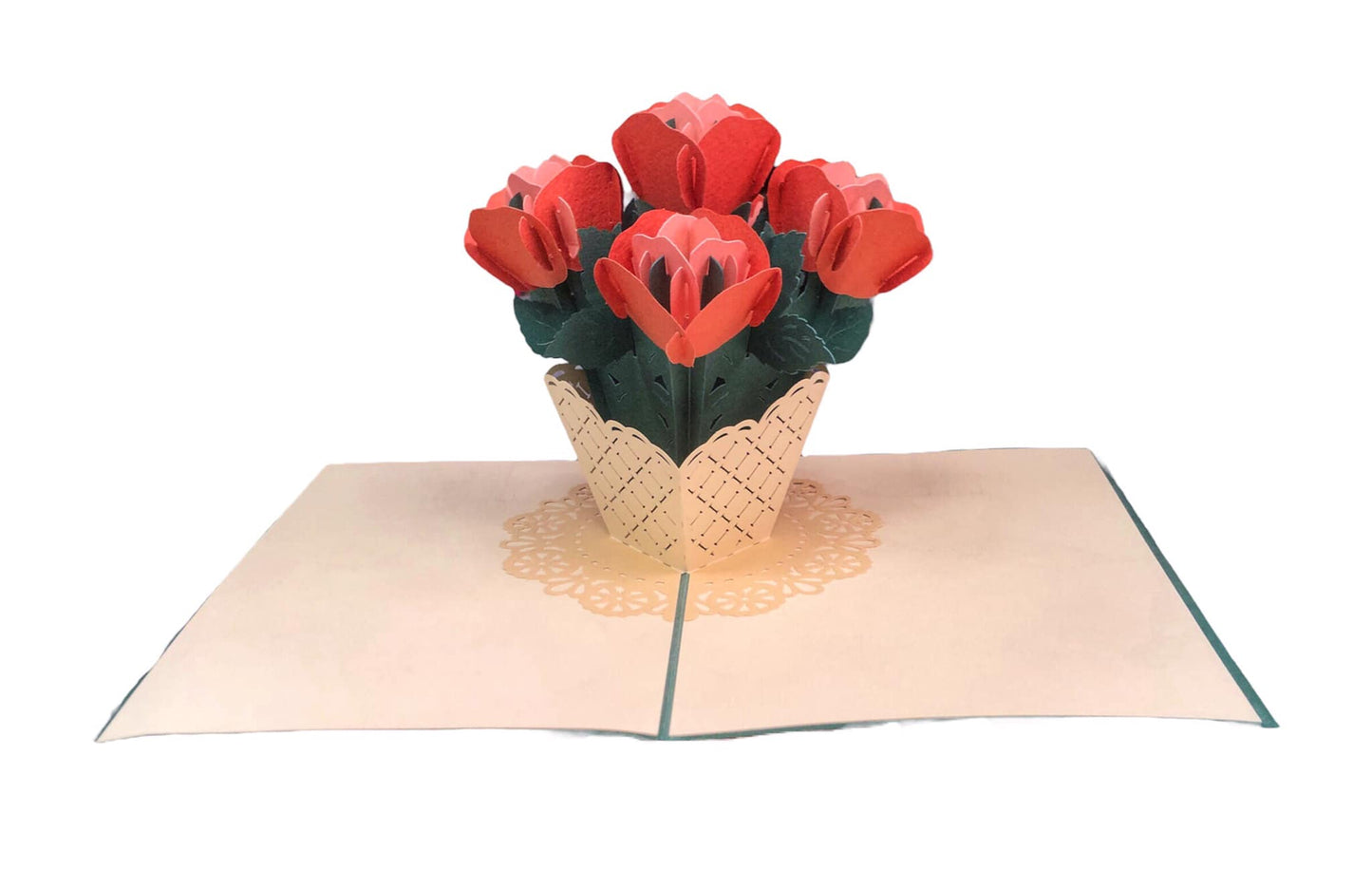 BIGLIETTO VASO CON FIORI - ORIGAMO