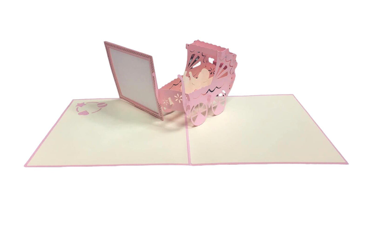 BIGLIETTO NASCITA BIMBA CON PORTAFOTO - ORIGAMO