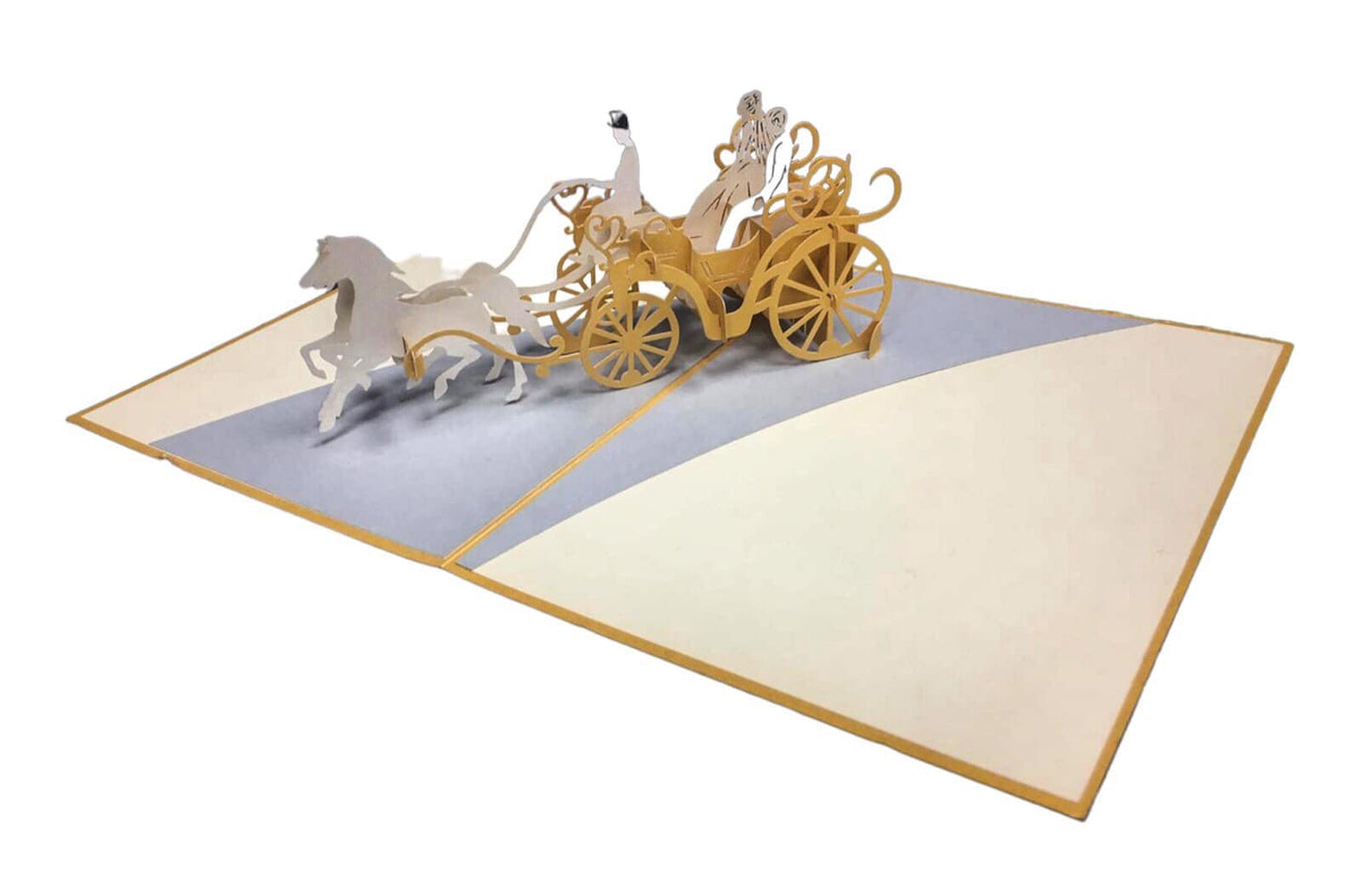 BIGLIETTO MATRIMONIO CARROZZA - ORIGAMO