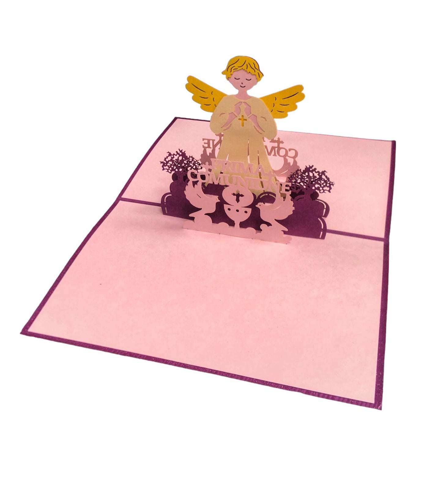 BIGLIETTO PRIMA COMUNIONE GIRL - ORIGAMO