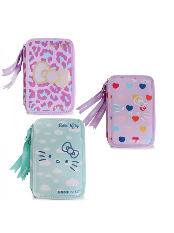 Astuccio 3 zip accessoriato - Tinta Unita Hello Kitty