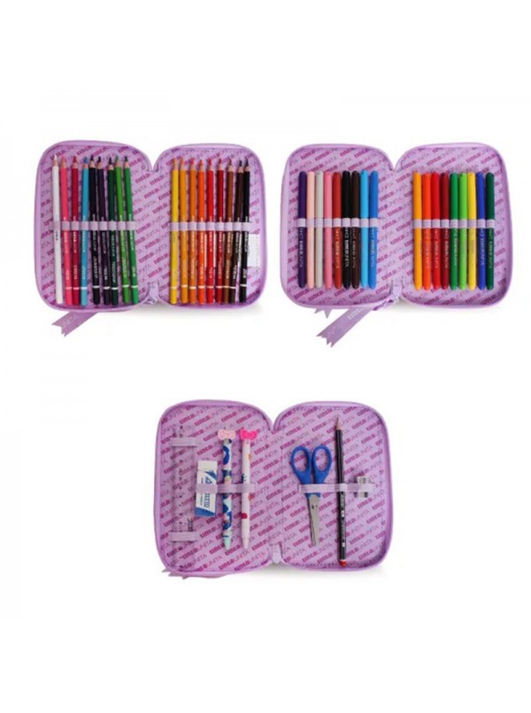 Astuccio 3 zip accessoriato - Tinta Unita Hello Kitty