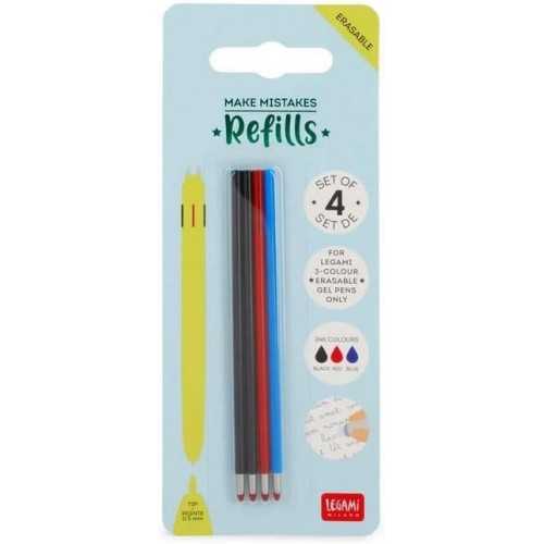 Set di 4 Refill per Penna Gel Cancellabile 3 Colori - Ricariche