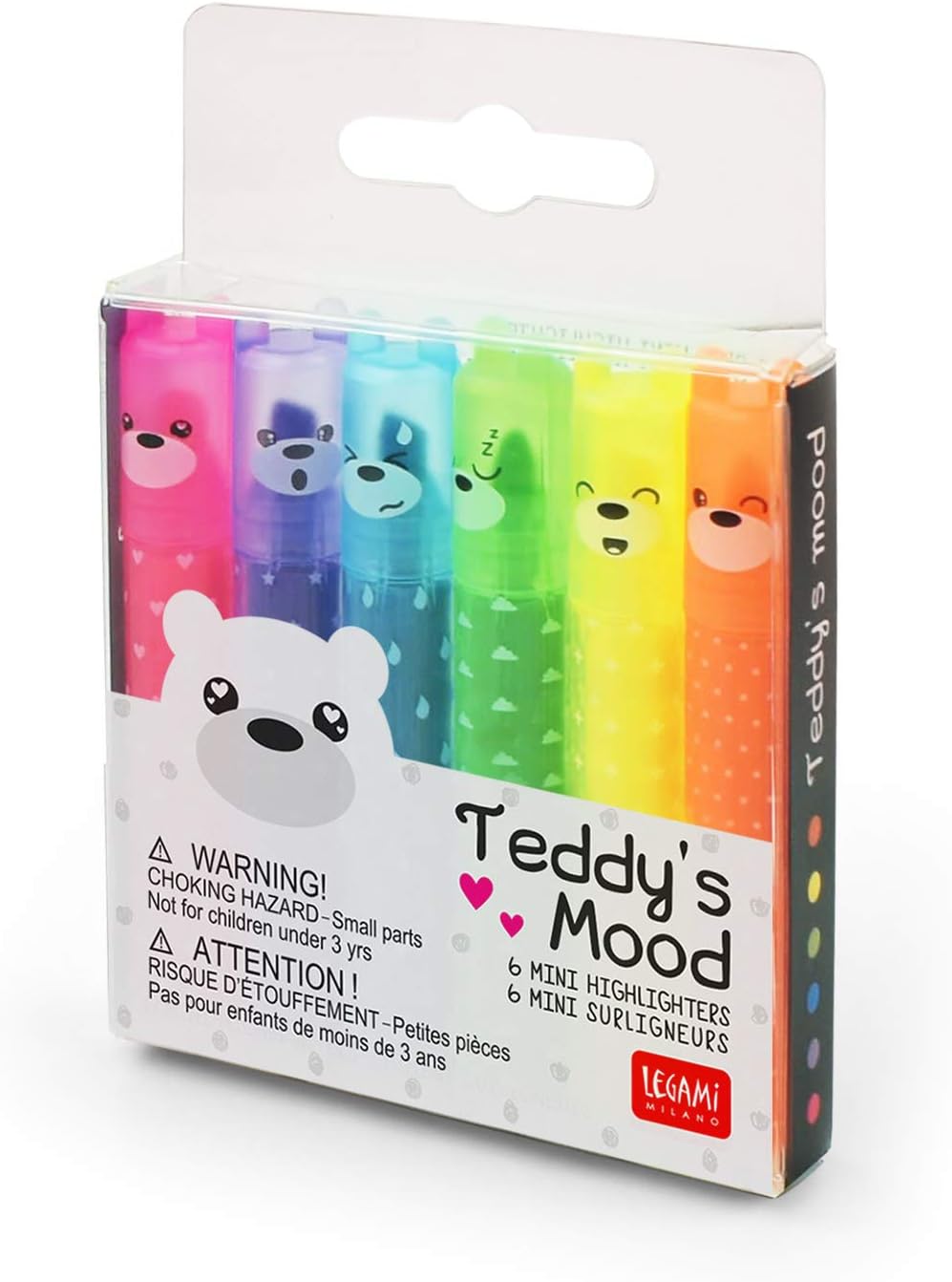 Set di 6 Mini Evidenziatori - Teddy's Mood - Legami – Magicart