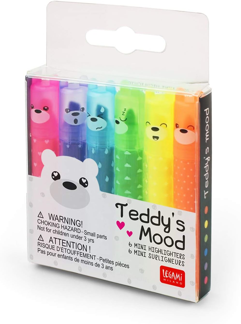 Set di 6 Mini Evidenziatori - Teddy's Mood - Legami