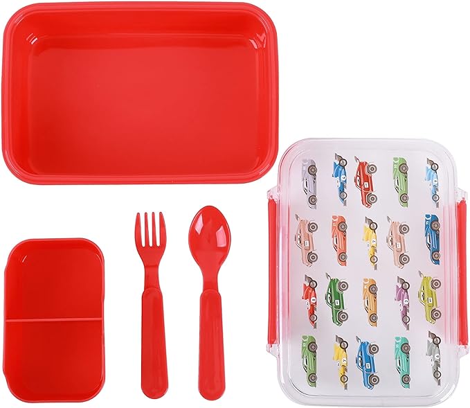 Lunch box/portamerenda ermetico Cars con divisorio e posate - iDrink Kids