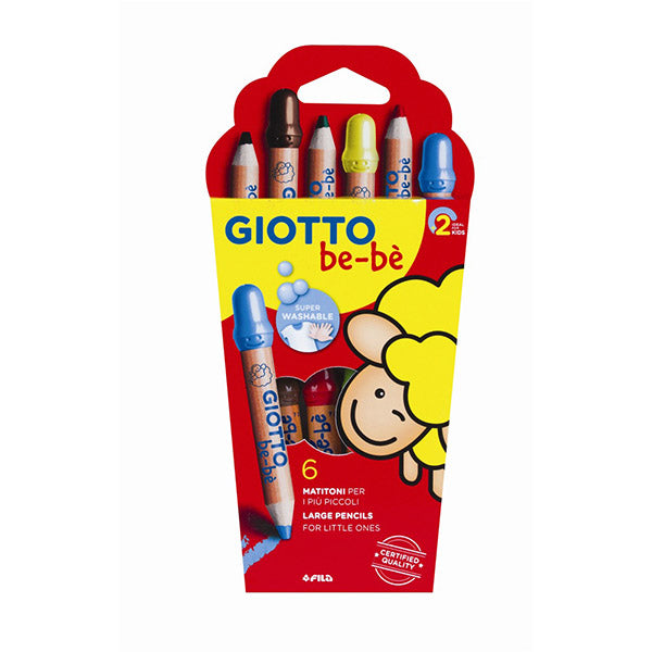 6 Matitoni colorati + temperino - Giotto Bebè