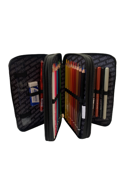 Astuccio 3 zip accessoriato Gamer Young People - Tinta Unita