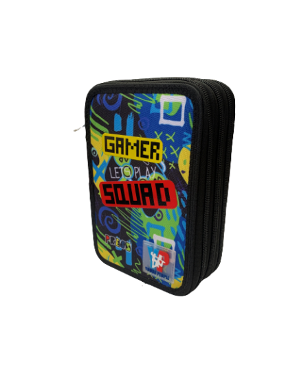 Astuccio 3 zip accessoriato Gamer Young People - Tinta Unita
