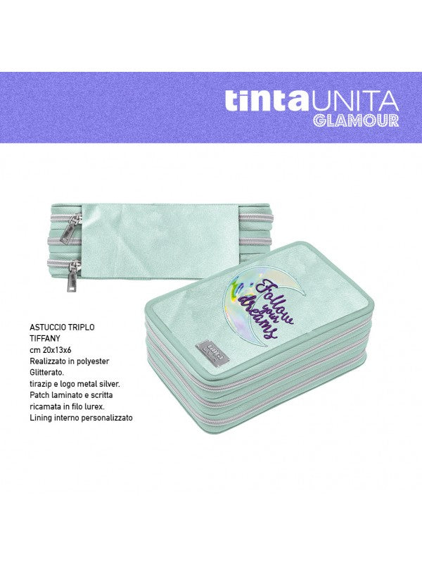 Astuccio 3 zip accessoriato - Tinta Unita Glamour