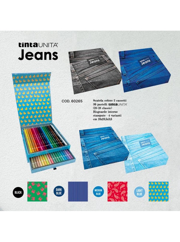 Cassettiera 36 pastelli - Tinta Unita Jeans