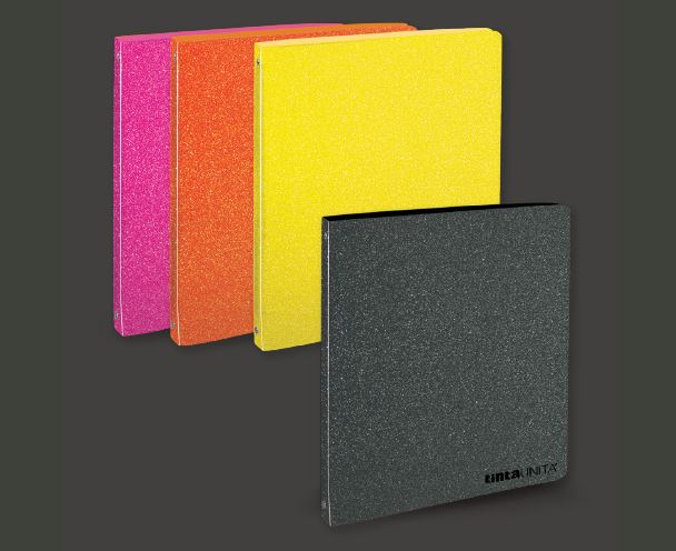 Copertina ad anelli glitter - Tinta Unita Fluo