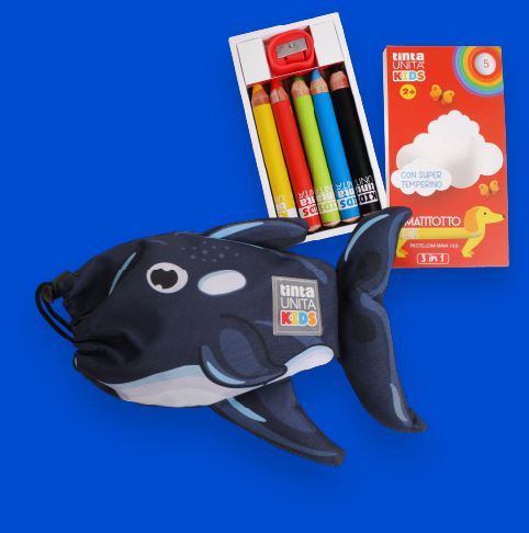 Bustina + Matitoni e temperino big - Tinta Unita Kids