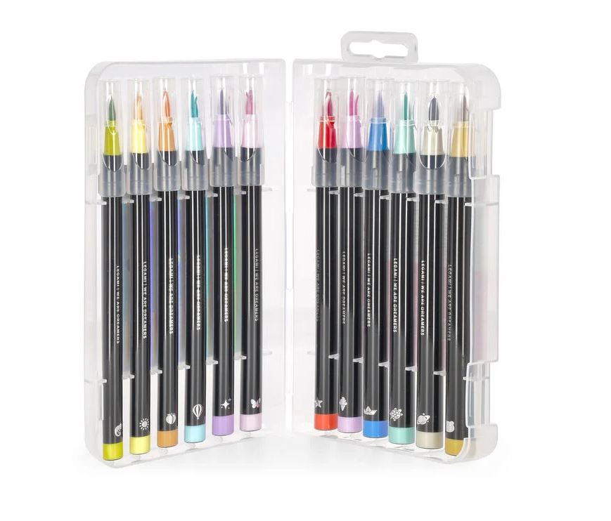 Set di 12 Pennarelli con Punta Pennello - Pastel - Brush Markers