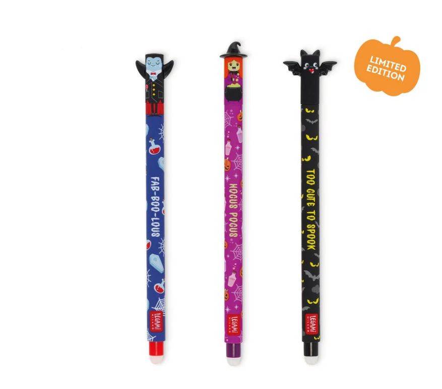 Set di 3 Penne Gel Cancellabili - Halloween - Legami
