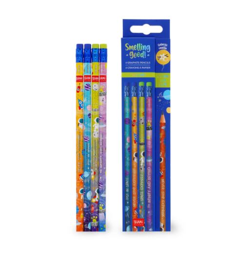 Set di 4 Matite HB Profumate - Smelling Good! - Space - Legami