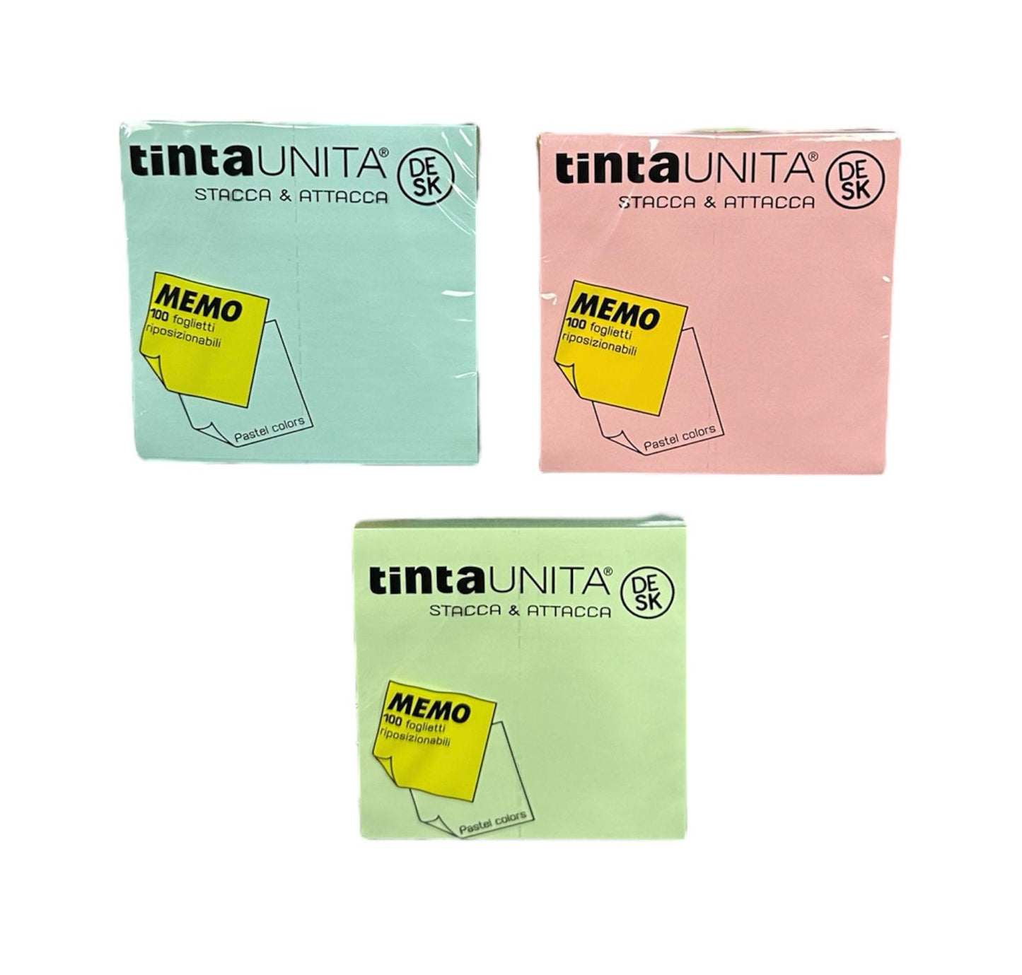 Post it Stacca&Attacca 100 foglietti Pastello - Tinta Unita Desk