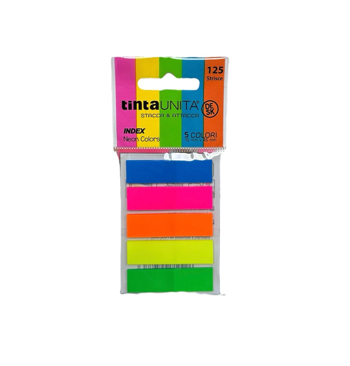 Segnapagina Stacca&Attacca 125 strisce Fluo - Tinta Unita Desk