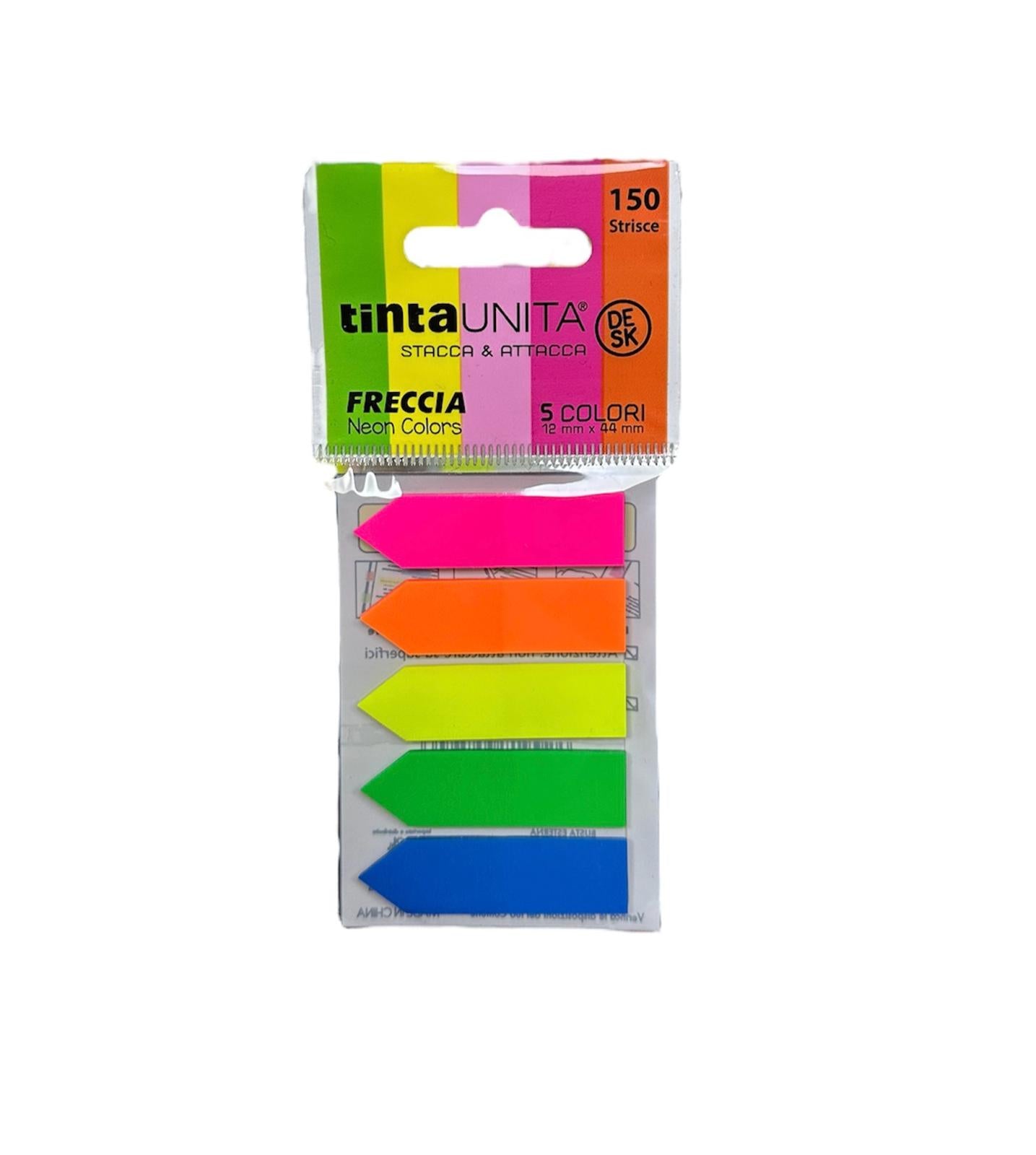 Segnapagina Stacca&Attacca 150 strisce Fluo Freccia - Tinta Unita Desk