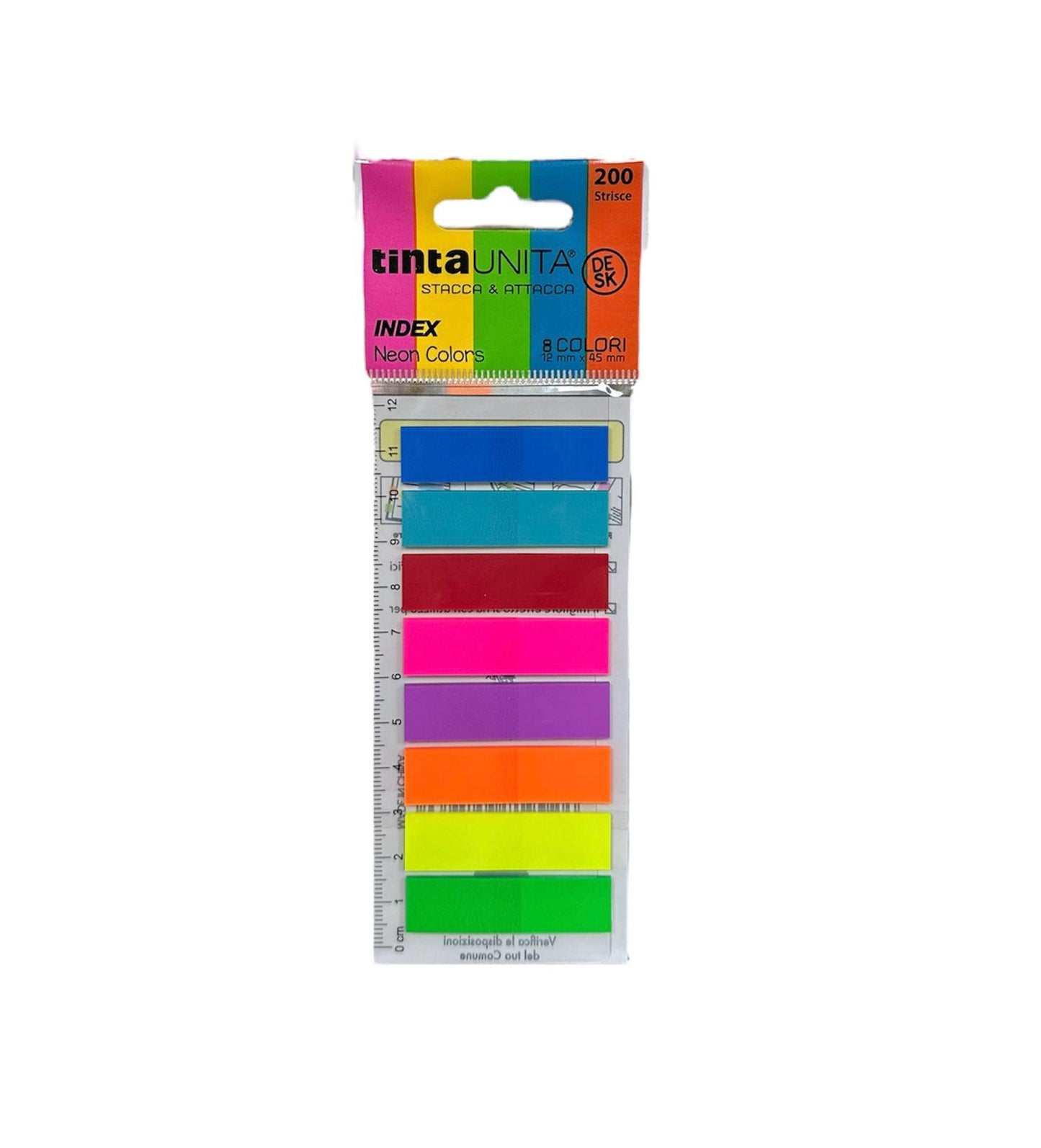 Segnapagina Stacca&Attacca 200 strisce Fluo - Tinta Unita Desk