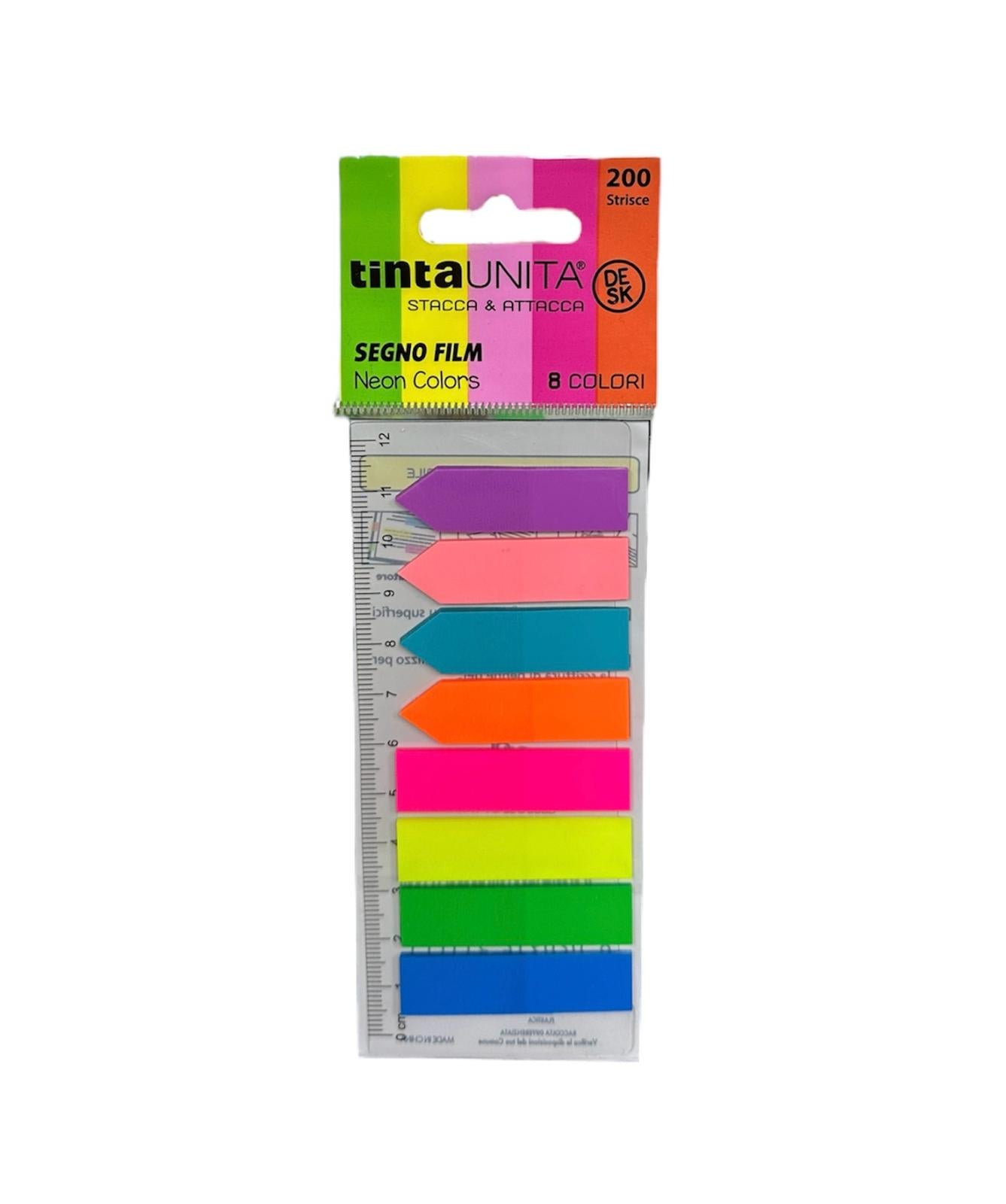 Segnapagina Stacca&Attacca 200 strisce Fluo - Tinta Unita Desk