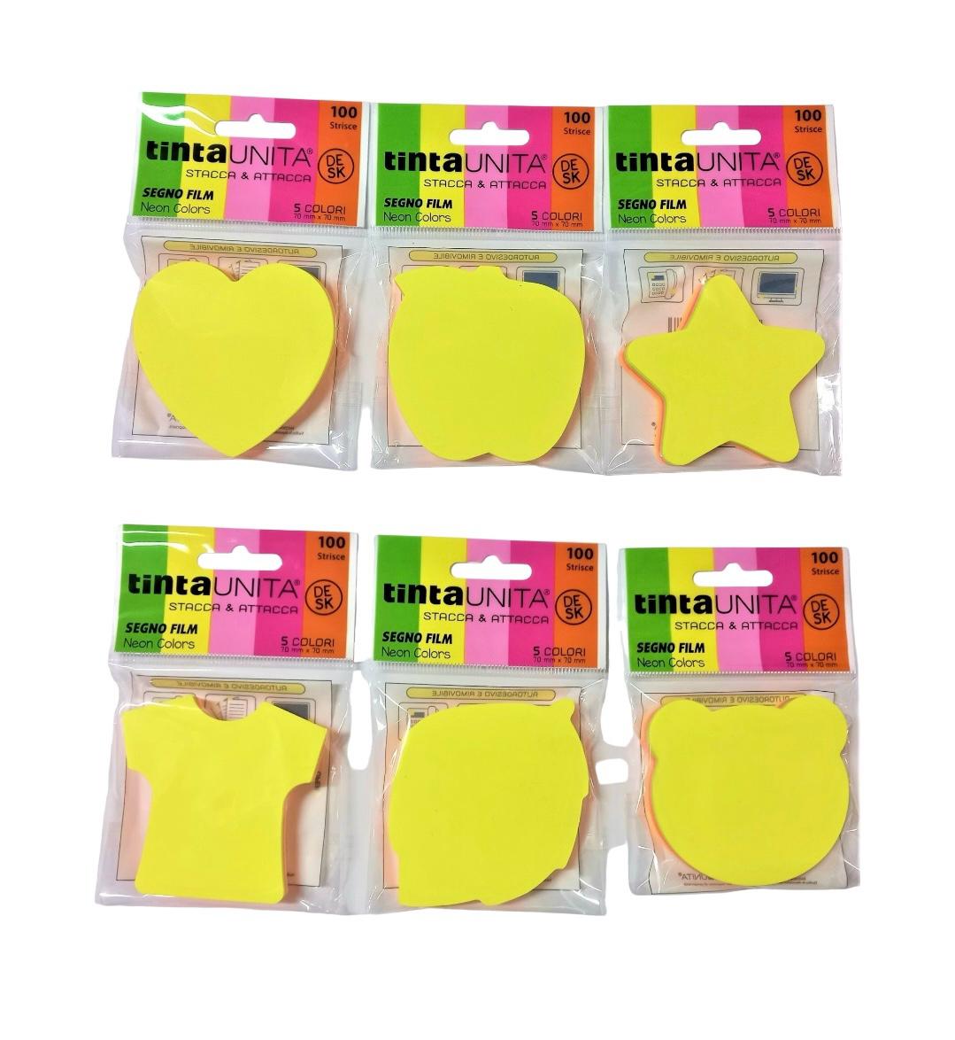 Post it Stacca&Attacca 100 foglietti Formine Fluo - Tinta Unita Desk