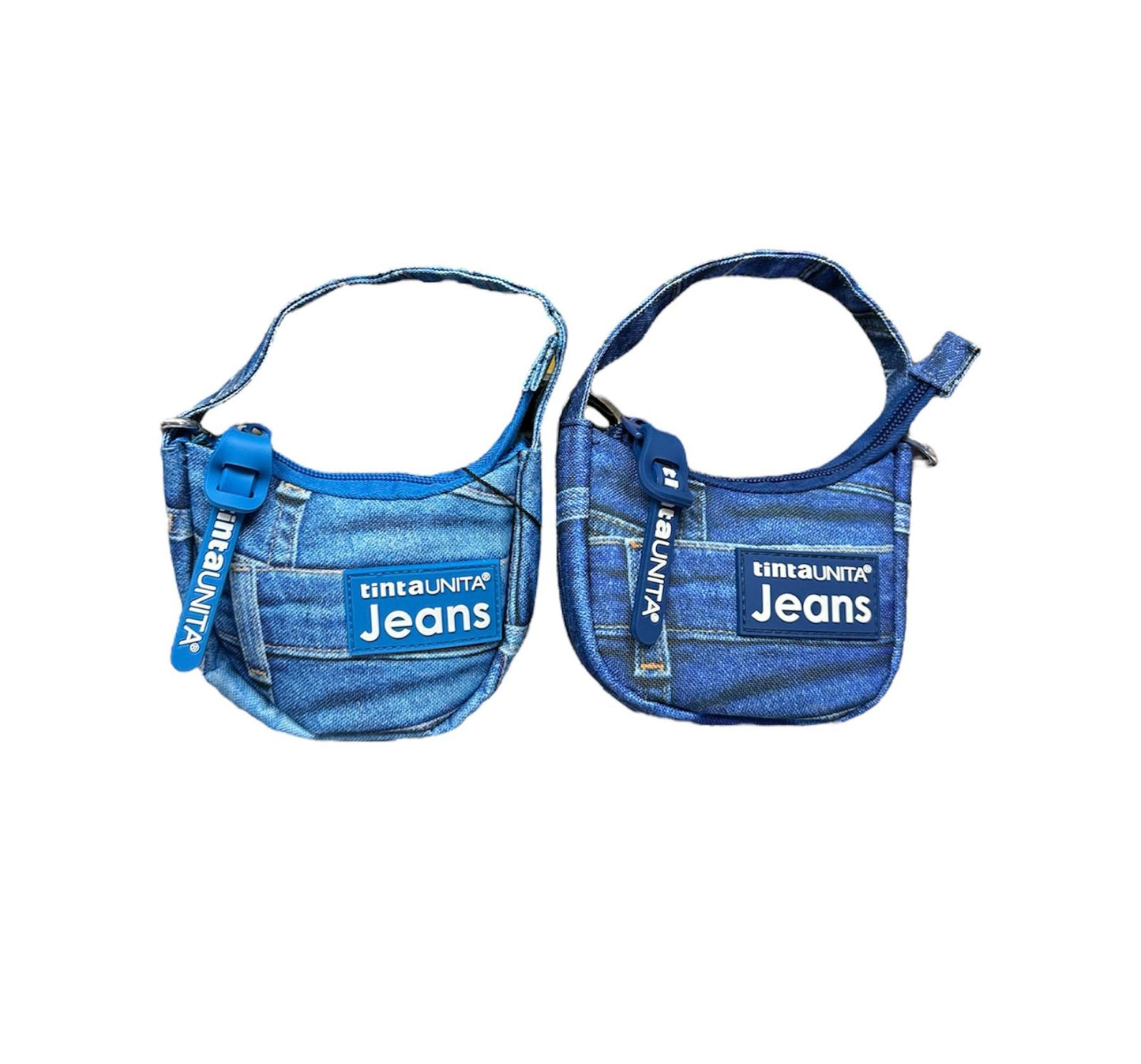 Mini borsetta portamonete con moschettone portachiavi - Tinta Unita Jeans