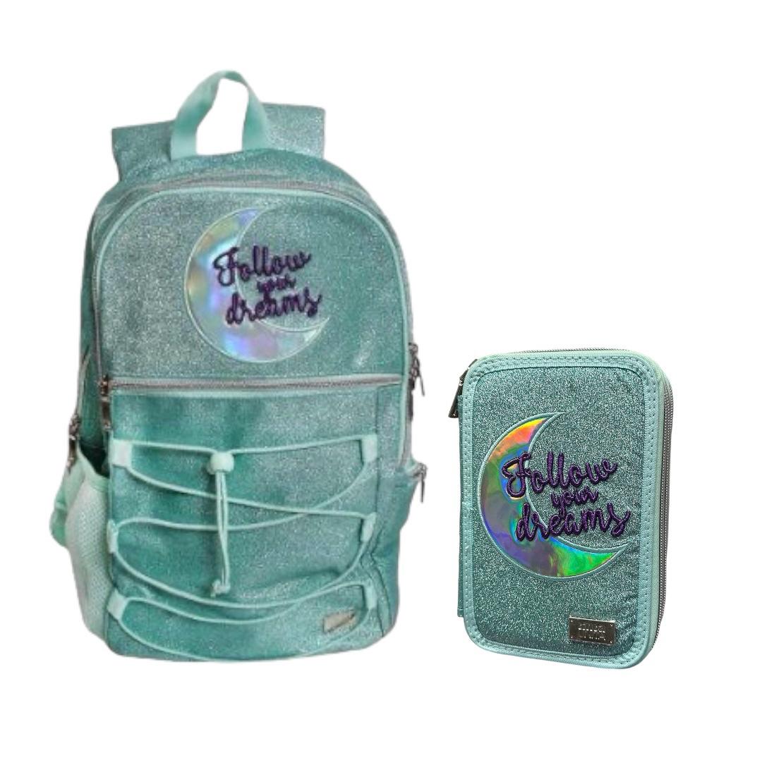 Promo Set Zaino + Astuccio 3 zip accessoriato - Tinta Unita Glamour