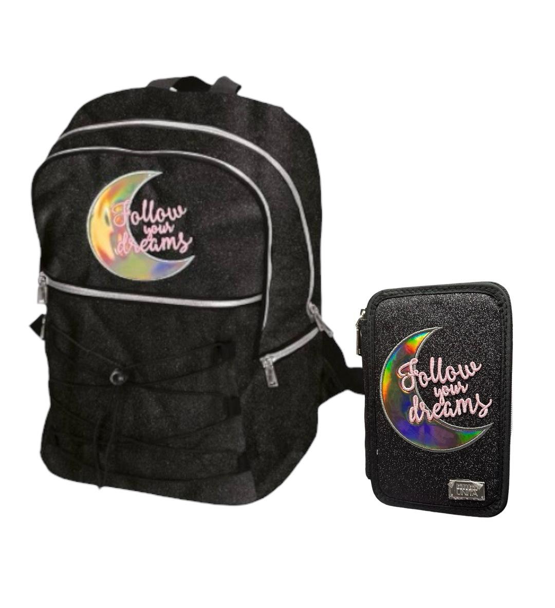 Promo Set Zaino + Astuccio 3 zip accessoriato - Tinta Unita Glamour