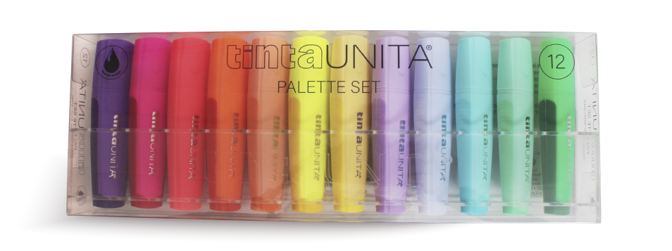Evidenziatori Palette Set 12 colori - Tinta Unita