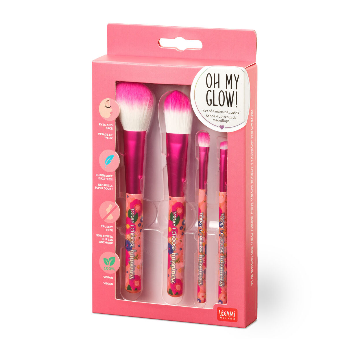Set di 4 Pennelli per il Trucco - Oh My Glow! - Legami