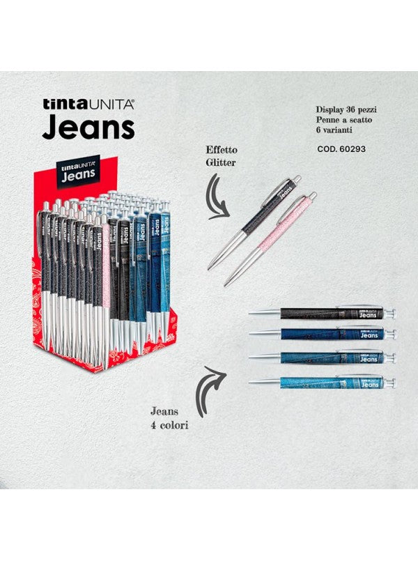 Penna a scatto inchiostro blu - Tinta Unita Jeans