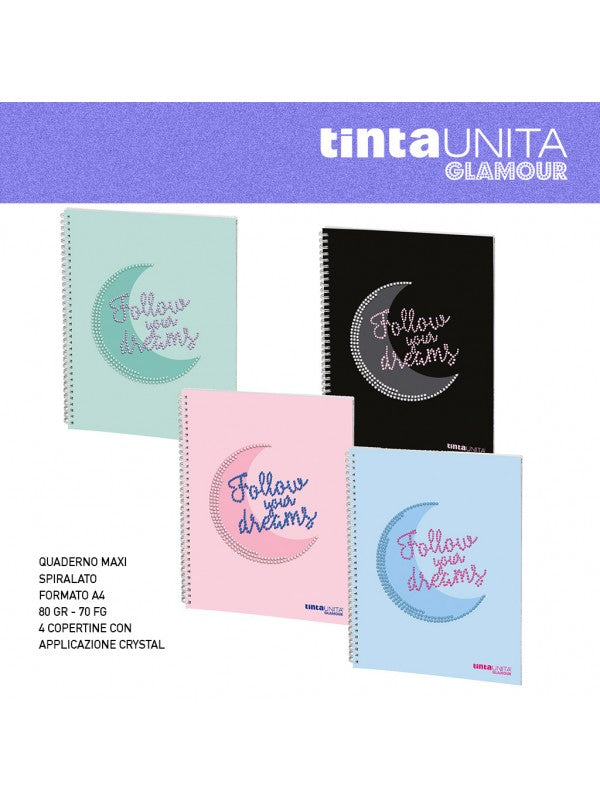 Quaderno Maxi Spiralato Righe 1R - Tinta Unita Glamour