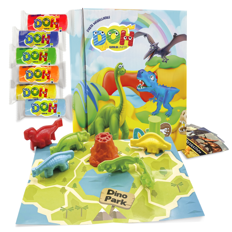 Box Pasta Modellabile Dinosauro - Tinta Unita Doh