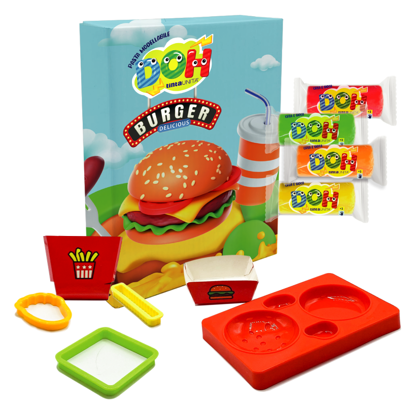 Box Pasta Modellabile Burger - Tinta Unita Doh