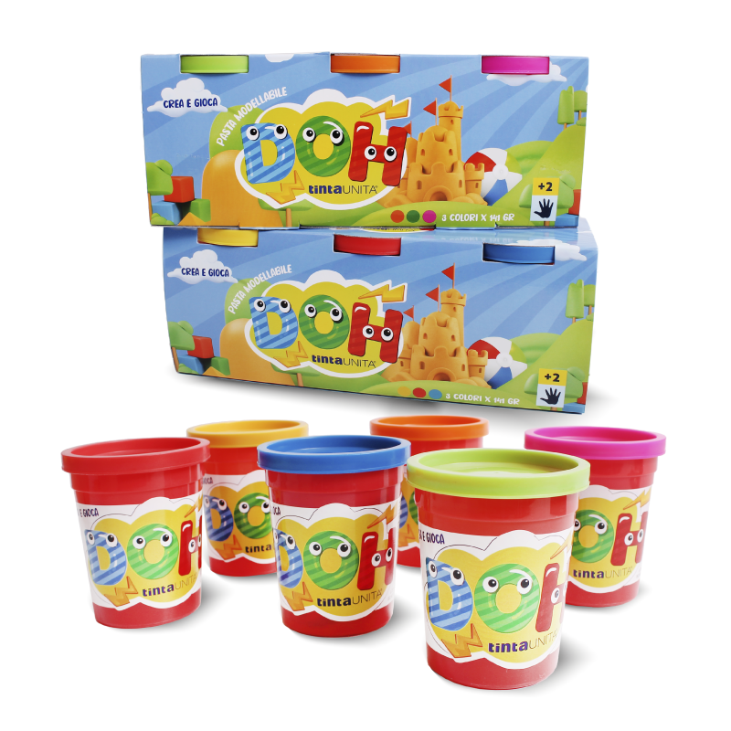 Pasta Modellabile Set 3 colori Doh - Tinta Unita