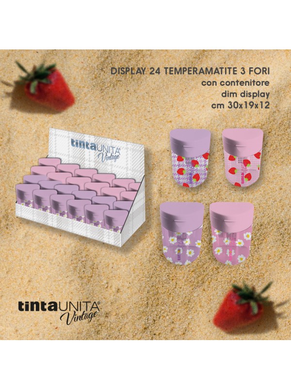 Temperamatite 3 fori con serbatoio - Tinta Unita Vintage