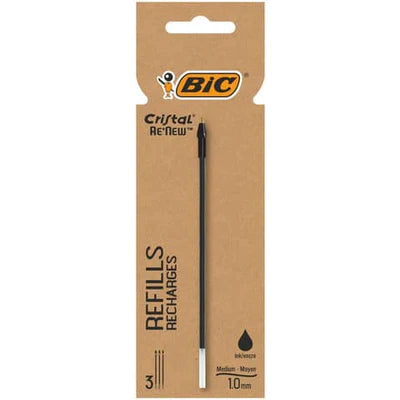 Refill Nero BIC Cristal Re'new - cf. da 3 pezzi
