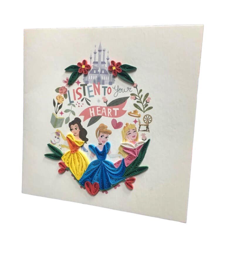 BIGLIETTO AUGURI PRINCIPESSE DISNEY - ORIGAMO