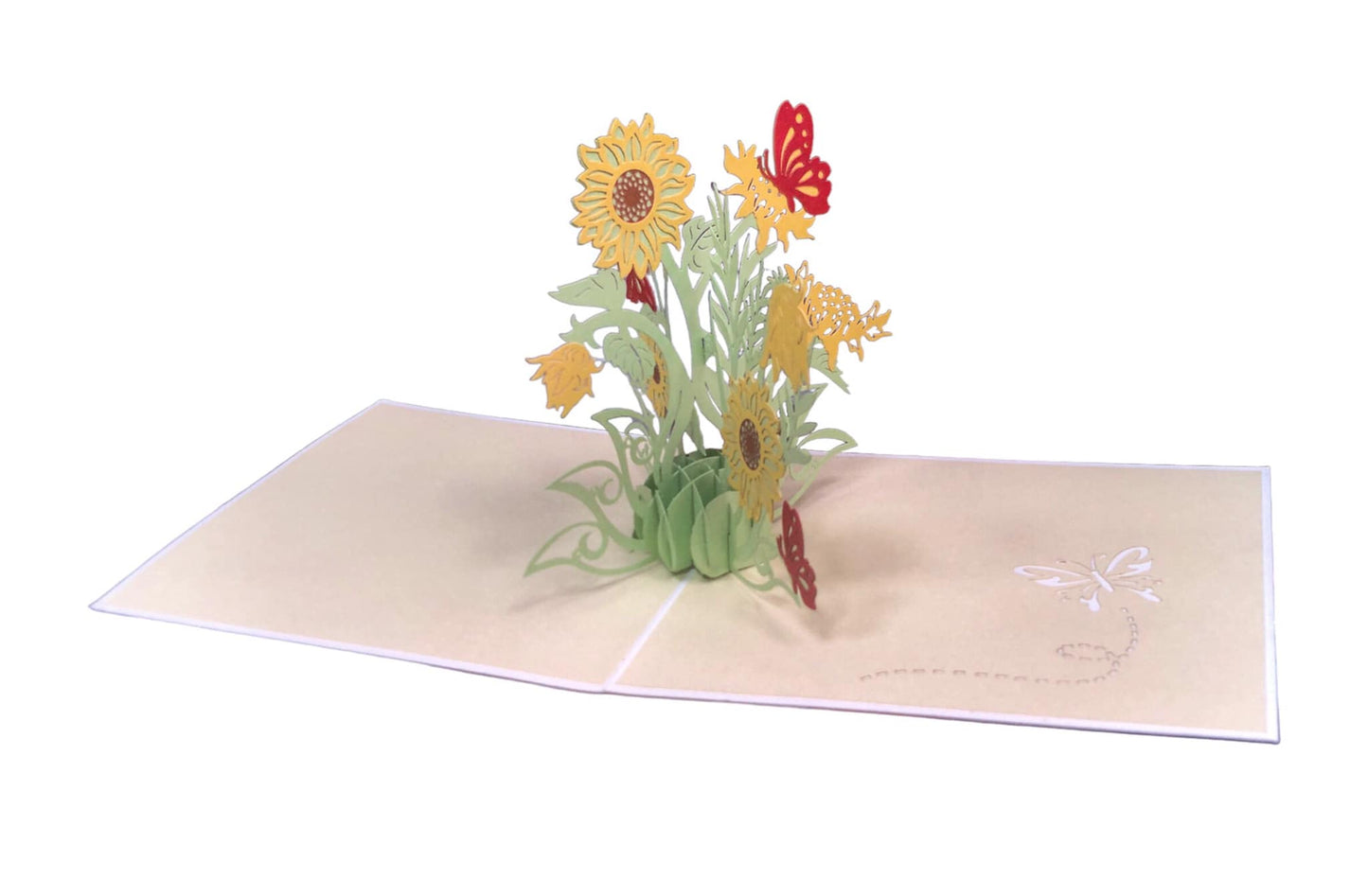 BIGLIETTO GIRASOLI E FARFALLE - ORIGAMO