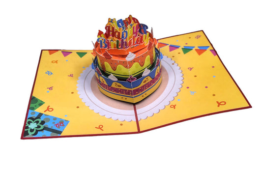 BIGLIETTO TORTA HAPPY BIRTHDAY - ORIGAMO