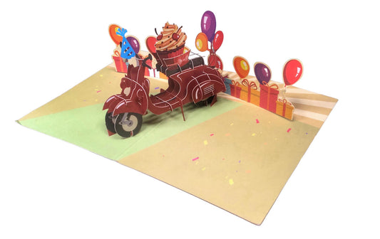 BIGLIETTO COMPLEANNO VESPA - ORIGAMO