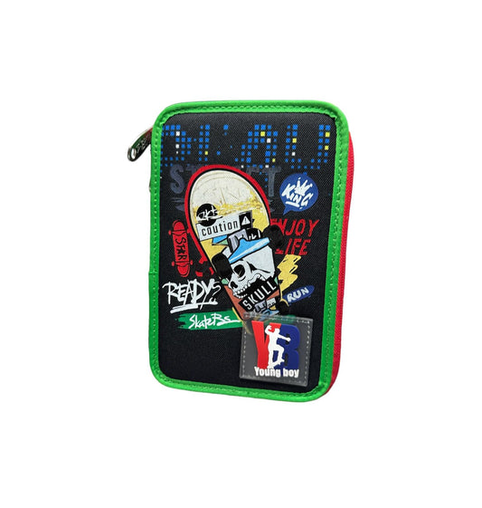 Astuccio 3 zip accessoriato Skate - Tinta Unita