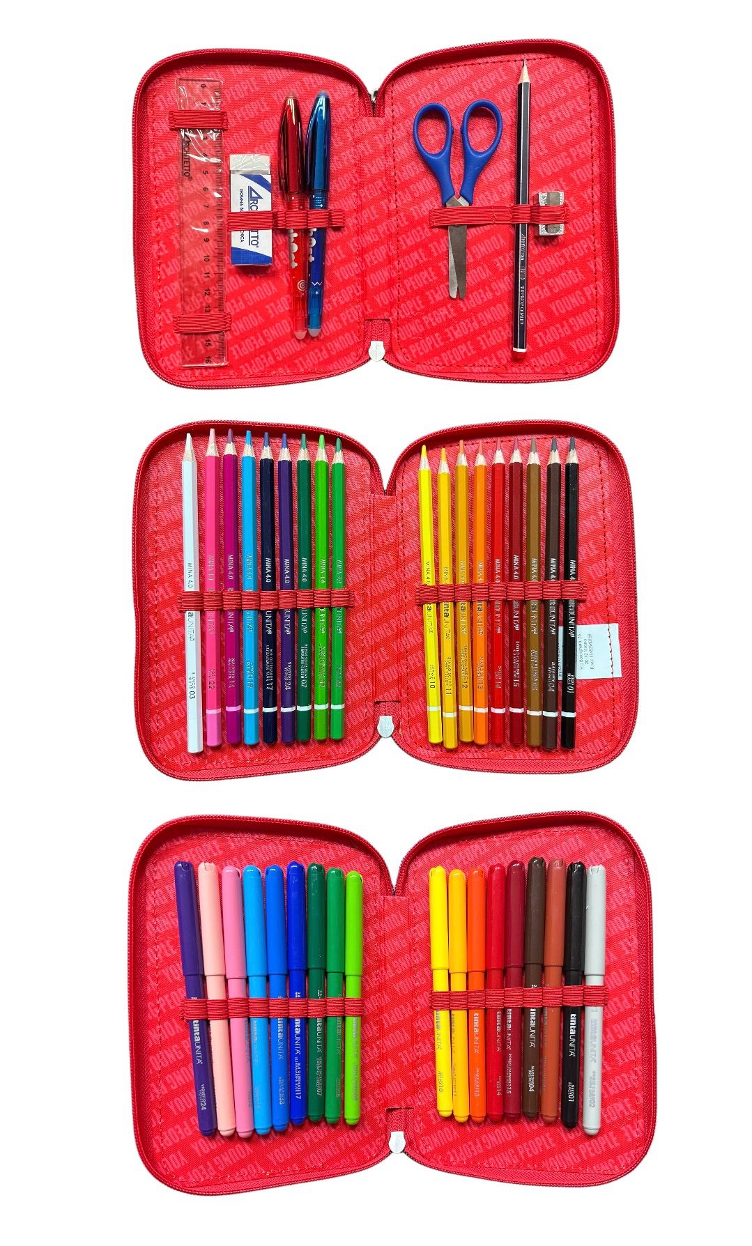 Astuccio 3 zip accessoriato Skate - Tinta Unita